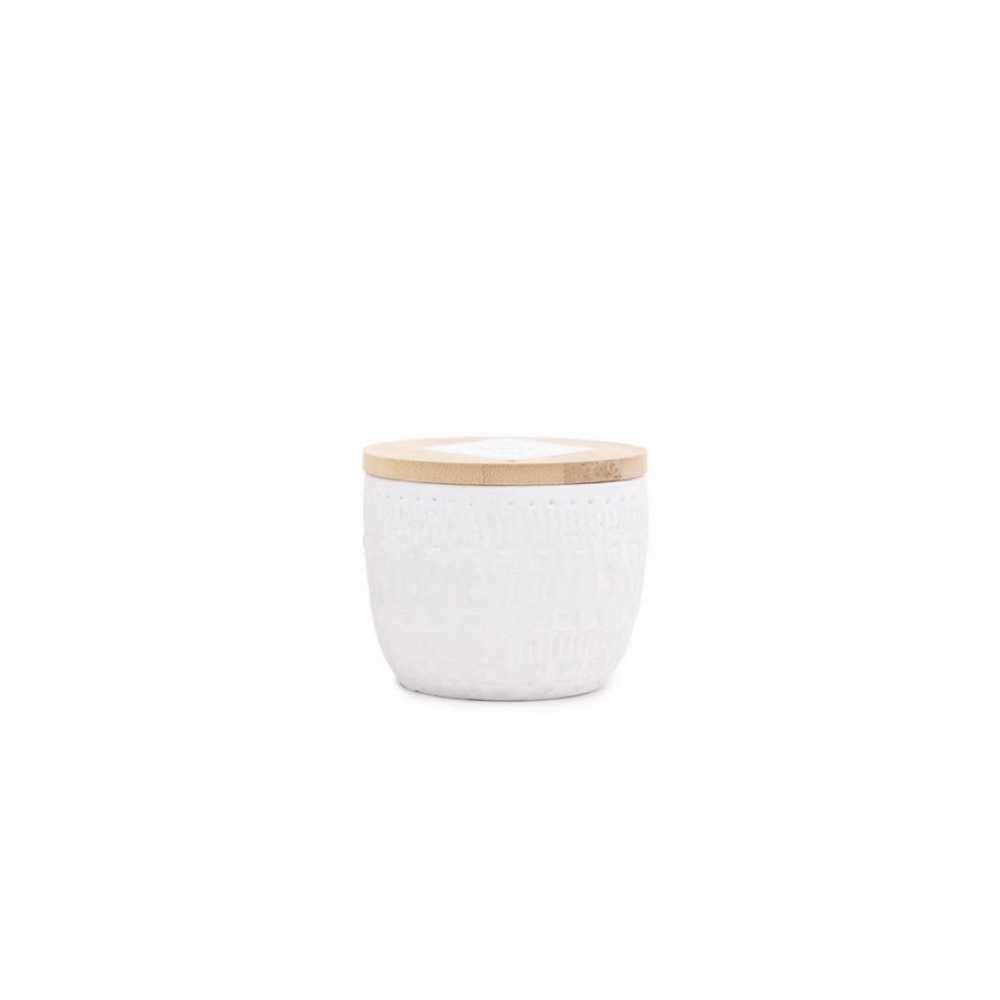 Свеча Paddy Wax Sonora White Etched Concrete Candle Cotton & Teak