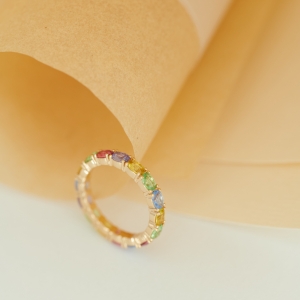 кольцо color с разноцветным ювелирным стеклом